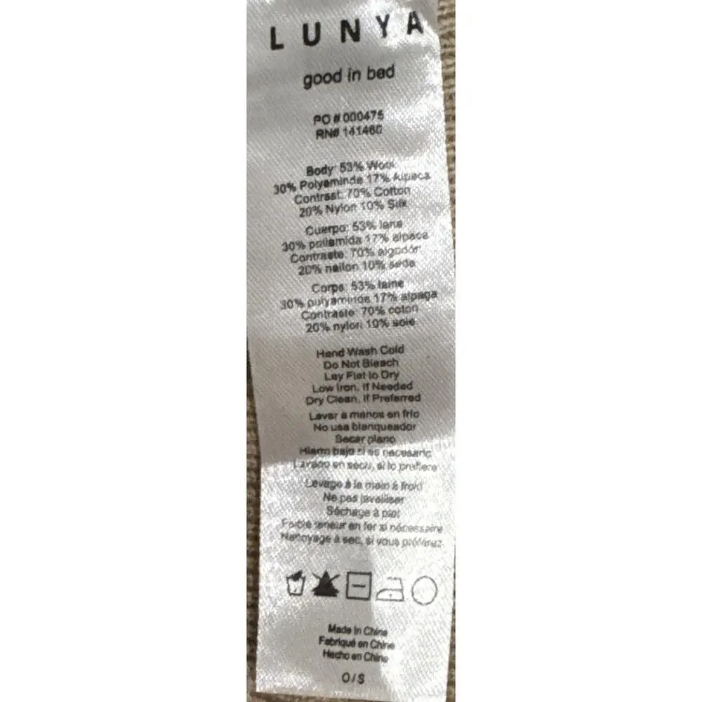 LUNYA Brown Wool Alpaca Knit Padded Sleep Eye Mask One Size